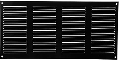Vent Systems 400 x 200 mm / 16 x 8 Inch Air Vent Cover Black Metal Air Return Grill with Built in Pest Guard Screen HVAC Vent Cover for Home Improvement Vent Duct Cover