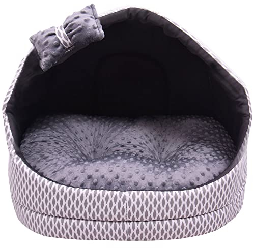 Z4L WauWau Katzen und Hundehöhle gemütlich Farbe grau Minky, grau Hundehütte Katzenhütte 50cm x 60cm Höhlenbett Kuschlig