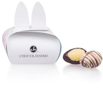 Easter Bunny Bag - Ostereipralinen - Osterei-Pralinen in Schachtel mit Hasenohren | Schokolade | Ostern | Osterschokolade | Schokoladeneier | Mann | Frau | Junge | Mädchen | Ostersüßigkeit