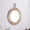 Vaguelly Rattan Spiegel mit Bastrahmen, runde Hänge Wandspiegel im Boho Style, Flurspiegel zum Aufhängen und Dekorieren, Natur Raphia Home, 34 cm