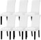 Lellen Dining Chair Covers Set of 6 - Stretch White Chair Covers Dining Chair Slipcovers Removable Chair Protector Seat Covers for Dining Room Home Hotel Ceremony Banquet Kitchen Restaurant（White）