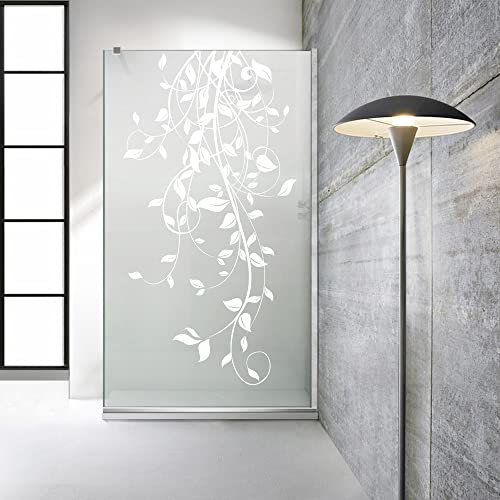 Paroi de douche Aqua Roy modèle INOX Dance 90 cm à partir de 70/80/90/100/110/120 - Panneau en verre satiné 8 mm - Motif sablé blanc - 90 x 195 cm