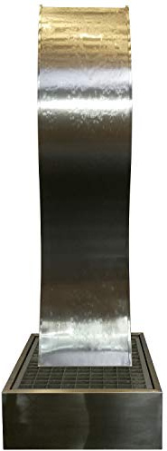 Köhko Wasserwand Höhe ca. 230 cm 26005 Wasserfall mit LED-Beleuchtung und Edelstahlbecken