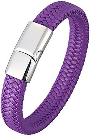 Ayoiow Herren Armreifen, Armband Metall Männer Armband Leder Geflochten Geflochten Armband Im Einfachen Stil