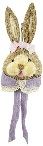Bast-Hasenkopf Dekofigur Hase Osterhase Deko Ostern Osterdeko Figur Türdeko Osterkranz Wanddeko Osterdekoration Osterhänger Osterfigur Frühlingsdeko Dekohase Skulptur Basthase Frühling