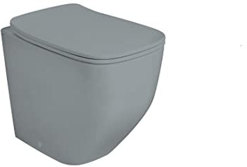 Kiamami Valentina - Vaso wc filo muro in ceramica grigio opaco senza brida