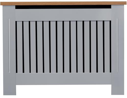 Radiator Cover Medium, Radiator Cover Vertical Slatted Modern Radiator Covers MDF Wood Cabinet Shelf Heating Covers for Living Room, Hallway (19D x 111.5W x 83.2H CM)
