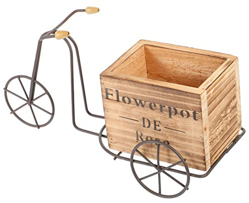 Warmhm Kasten Fahrradständer Rustikal Dreirad-pflanzenständer Blumenkübel Aus Metalldraht Pflanzgefäße Für Den Garten Fahrrad Pflanzenregal Dreirad Pflanzer Holz Statue Altmodisch