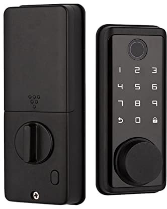Splenssy Cerradura de Puerta con Huella Digital Cerradura de Puerta de Entrada sin Llave Inteligente 5 Formas desbloqueadas Aplicación de conexión Tuya BT Desbloqueo Tarjeta contraseña Desbloqueo