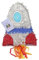Nislai® Rakete Rocket Pinata | ideal für die Rakete Weltraum Party | Pinata Kinder Geburtstag | Pinata Geschenk | Astronaut Party | großer Spaß zum Schlagen | u. 40x30x10 cm