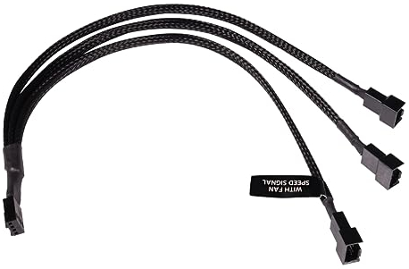 Alphacool 18680 Y-Splitter 4-Pin auf 3x 4-Pin PWM 30cm Kabel Modding gesleevt schwarz