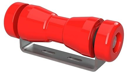 SUPROD Polyurethan Kielrolle mit Halter inkl. Endkappen Bootstrailer Sliphilfe verzinkt 180 mm (+ EC), rot
