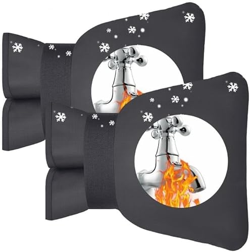2pcs Couvercle Antigel pour Robinet, Housse de Robinet de Jardin Imperméable, Housse de Robinet pour L'extérieur, pour la Protection Contre Le Gel en Hiver, 20cm x 15cm (Noir)