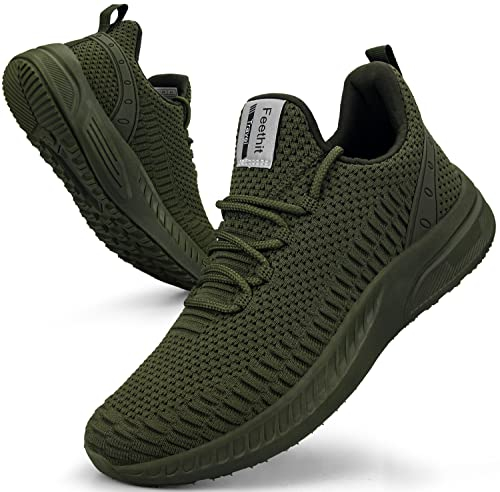 Feethit Damen Laufschuhe Turnschuhe Sportschuhe Sneaker Leichtgewichts Atmungsaktiv Walkingschuhe Outdoor Fitness Jogging Sportsschuhe 39 Armeegrün