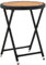 BIGBARLEY Terrassen-Weintische, Outdoor-Couchtische, Balkon-, Terrassen- und Gartentische,Beistelltisch Schwarz 60 cm Poly Rattan und Massivholz Akazie