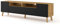 Lowboard TV Stand LUXI - Eiche Artisan und Fronten Schwarz Matt gefräst MDF dekoratives Muster - Beine aus Massivholz - Kommode Sideboard - TV & Medienmöbel (195 cm)