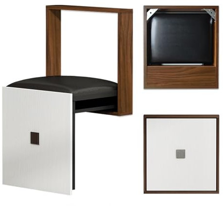 BLUEZY Duschsitz Klappbar Wandklappstuhl Duschklappsitz Wandhocker Faltbarer Schuhwechselhocker, Platzsparend Zu Hause Klapphocker, Unsichtbarer Schuhwechselhocker an Der Wand A