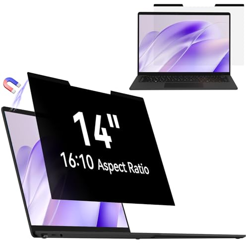 Magnetischer sichtschutz für 14 Zoll Laptop 16:10, Abnehmbarer Sichtschutzfolie, Anti Blaulicht Blendschutz Blickschutzfolie Displayschutz für Lenovo Hp Dell Acer Asus Thinkpad Envy Xps