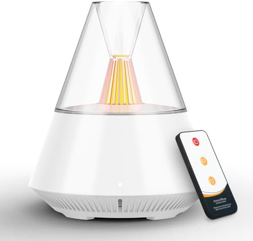 LtYioe Aroma Diffuser Für Ätherische Öle, 150ml Ultraschall Luftbefeuchter Aromatherapie Diffusor mit Fernbedienung, Wasserlose Abschaltautomatik und LED Stimmungslicht 2-Gang-Einstellung(Weiß)