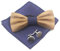 Cyriacus Holzfliege Set Herren Holzfliegenset Fliege aus Holz,für Hochzeit Aufführungen Abschlussball Geschenk Blu scuro