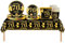 69pcs Black Gold 70th Birthday Decorations for Men Women - Tableware Set With Tablecloth, Plates, Napkins, Cups for Him/Her - Party Supplies and Gifts