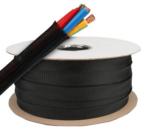 JCUGSBS 13mm Guaina Cavo Auto-Chiusura Manicotto Cavo Cache Range Gestione dei Cavi per Computer, Automobile - Nero