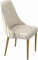 Widppsopt Esszimmerstühle, modern, PU-Leder, hohe Rückenlehne, gepolsterter weicher Sitz, Schreibtischstuhl für den Haushalt, stabile Metallbeine in Eisenkunst (Beige, goldene Füße)
