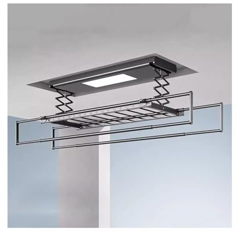 LLMTYO Tendedero de Techo Elevación automática Hogar Balcón Techo controlado por Pared Elevación automática Balcón Percha para Ropa Tendedero de lavandería (B)