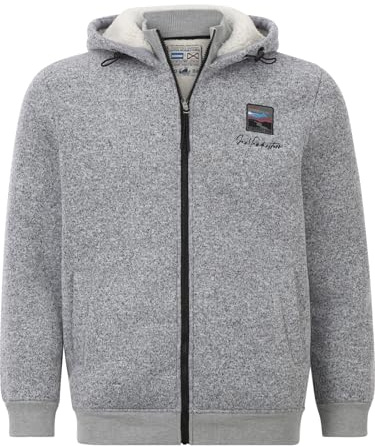 Jan Vanderstorm Herren Strickfleecejacke Norvid grau, 4XL (XXXXL) - 68/70