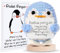 Aruigu Pocket Hug positiver Pinguin, Kreative Strickwolle Kartoffel Puppe, Mutmacher Geschenk, Gute Besserung Geschenk, Einschulung Geschenk, Glücksbringer Geschenk (blau)