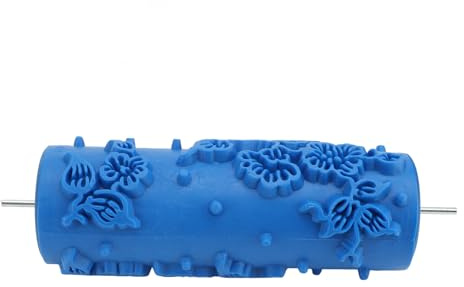 Tnfeeon Rouleau de Peinture à Motifs 5 Pouces en Caoutchouc Réutilisable Polyvalent Art Décoratif Texture Rouleau Fournitures de Peinture et Outils pour Armoire de Porte Murale (096Y)