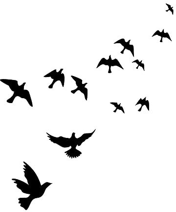 WOONEKY Vogel Wandtattoo Schwarz Abnehmbare Diy Wanddekoration Flexible Vögel Aufkleber Für Wohnzimmer Schlafzimmer Pvc Wandaufkleber Wiederverwendbar Ohne Rückstände