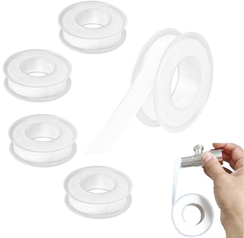 HSYTEK 6 Rolle Gewindedichtband, (15mm*15mm) Teflonband, Gewindedichtfaden, Dichtungsband Wasserdicht, Abdichtungsband Für Pool, Küche, Rohren, Wasserhähnen, Duschköpfen, Industrie(Weiß)