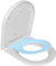 TODOT WC-Sitz für die Familie, D-Form, Toilettensitz mit magnetischem Kindersitz, Sturzbremse und verstellbarem Scharnier, Toilettensitz für Erwachsene und Kinder, schnelle Demontage – Blau
