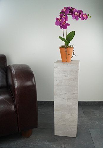 freeroom24 Blumensäule im Dekor Betonoptik 20 x 20 x Höhe 70cm | Blumenständer Blumenhocker Podest Ilja Made in Germany