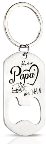 LILABIENE Schlüsselanhänger Papa Flaschenöffner Bieröffner Mit Gravur Bester Papa der Welt Geschenk zum Vatertag
