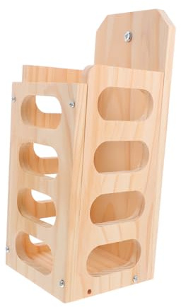 TOYANDONA Kaninchen Heuraufe aus Holz Heufutterautomat für Kleintiere Offene Heuraufe für Chinchillas mit Spender für Haustierfutter