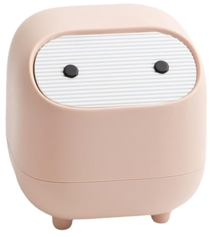 Aboiled Desktop Trash Can, Small Office Supplies, Mini Double-Layer Push-Down Trash Can, Cute Trash Storage Box Pink