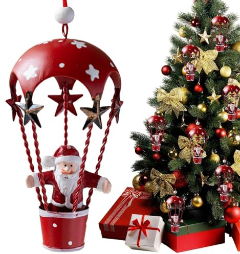 Christbaumschmuck,Heißluftballon Weihnachtsmann Deko | Weihnachtsbaum Dekoration Zum Aufhängen Für Festlichkeiten Eingang Balkon Kamin Fenster Treppe