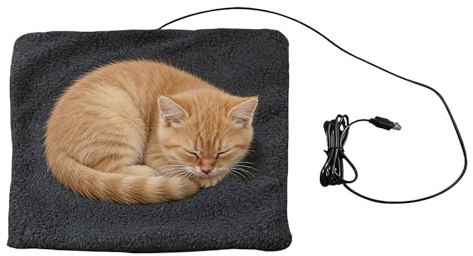 Heating Pad for Dogs USB Electric Heater Bed | with Thermostat Anti-slip Waterproof Plush Dog Heat Pad for Kitten, Medium Large Breed, Sleeping, Travel, Indoor, Cage, Car,
