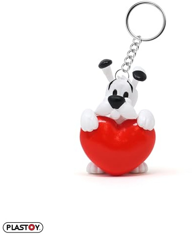 Plastoy Astérix Schlüsselanhänger Idéfix rotes Herz - PVC - 10 cm
