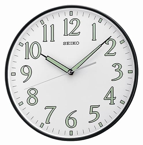 Seiko Wanduhr mit schwarzem Rahmen, 30,5 cm