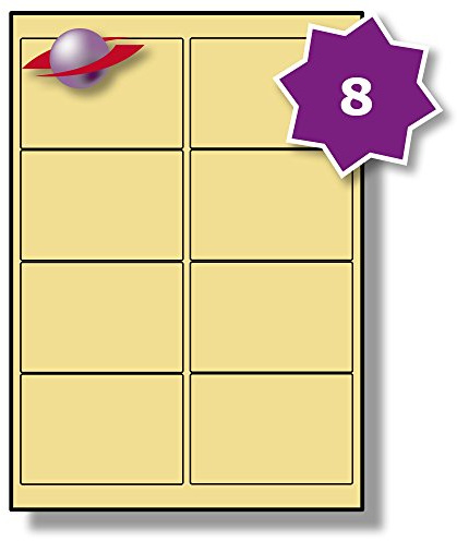 Label Planet® 8 Per Page/Sheet, 5 Sheets (40 Sticky Cream Labels), Blank Plain Matt Quality A4 Coloured Paper Stickers, for Laser/Copier/Inkjet Printer, UK LP8/99C, 99.1 x 67.7 MM, Colour Coding