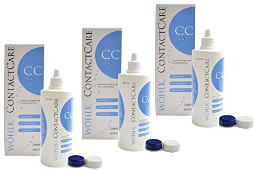 Wöhlk Contact Care All-In-One Lösung 3x 360 ml mit Kontaktlinsenbehälter