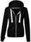 Parsa Fashions Ladies Plain Zip Up Hoodie Womens Fleece Hooded Top Long Sleeves Front Pockets Soft Stretchable Comfortable (Black/5XL UK-22)