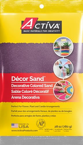 Activa Dekorativer, 780 g, feine Körnung und lichtbeständiger Kunst und Handwerk Farbiger Sand, violett, 5.13 L x 1 W x 8.75 H, 28