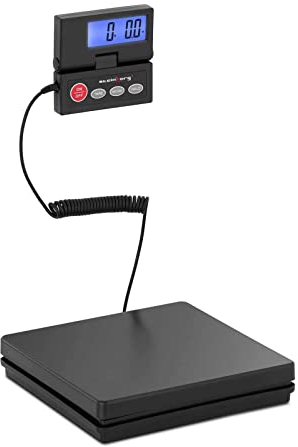 Steinberg Systems SBS-PT-50/2 Paketwaage Plattformwaage Digitalwaage (50 kg / 2g, 24,5 x 24,5 cm, Externes LCD DIsplay, inkl. Adapter) Schwarz