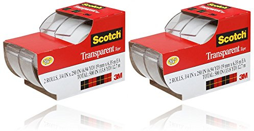 Scotch transparentes Klebeband, 3/10,2 x 635 cm, 2 Rollen (2157ss) 2-Pack