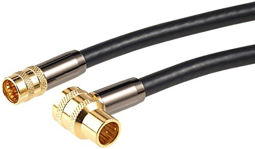 auvisio Satellit Antennenkabel: HDTV-Sat-Antennenkabel (F-Winkelstecker), 5 m, 105 dB, 4X-Abschirmung (Satelliten Kabel, Sat-Kabel TV, LNB)