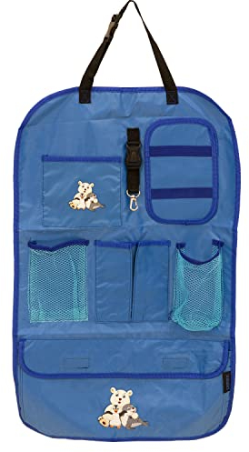 Petex 44150105 Rücksitzorganiser, Ca. 41 x 64 cm, mit Logo, Blau